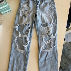 Distressed Light Blue Jeans